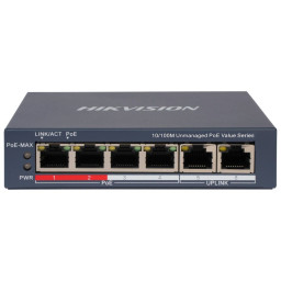 Комутатор 6 портів некерований Hikvision DS-3E0106P-E/M(B) POE Комутатор 6 портів некерований Hikvision DS-3E0106P-E/M(B) POE