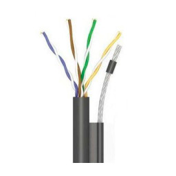 Кабель (UTP мідь вуличний з тросом) OK-Net 4*2*0,51 КППт-ВП (100) трос 7*0,5мм cat 5e, бухта 305 м Кабель (UTP мідь вуличний з тросом) OK-Net 4*2*0,51 КППт-ВП (100) трос 7*0,5мм cat 5e, бухта 305 м