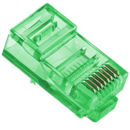 Конектор (100 шт/уп.) Merlion RJ-45 8P8C UTP Cat-5 Q100 Green Конектор (100 шт/уп.) Merlion RJ-45 8P8C UTP Cat-5 Q100 Green