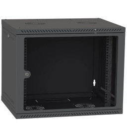Шафа телекомунікаційна двері скло (чорна) IPCOM 12U 600x600