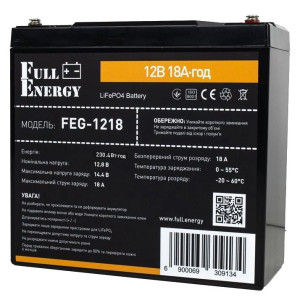 Літієва акумуляторна батарея Full Energy FEG-1218 LiFePO4 12.8В 230А•г