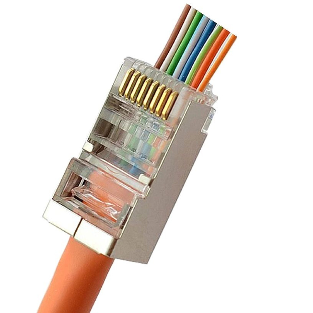 Конектор з наскрізними отворами Kingda RJ45 STP кат. 5e Конектор з наскрізними отворами Kingda RJ45 STP кат. 5e
