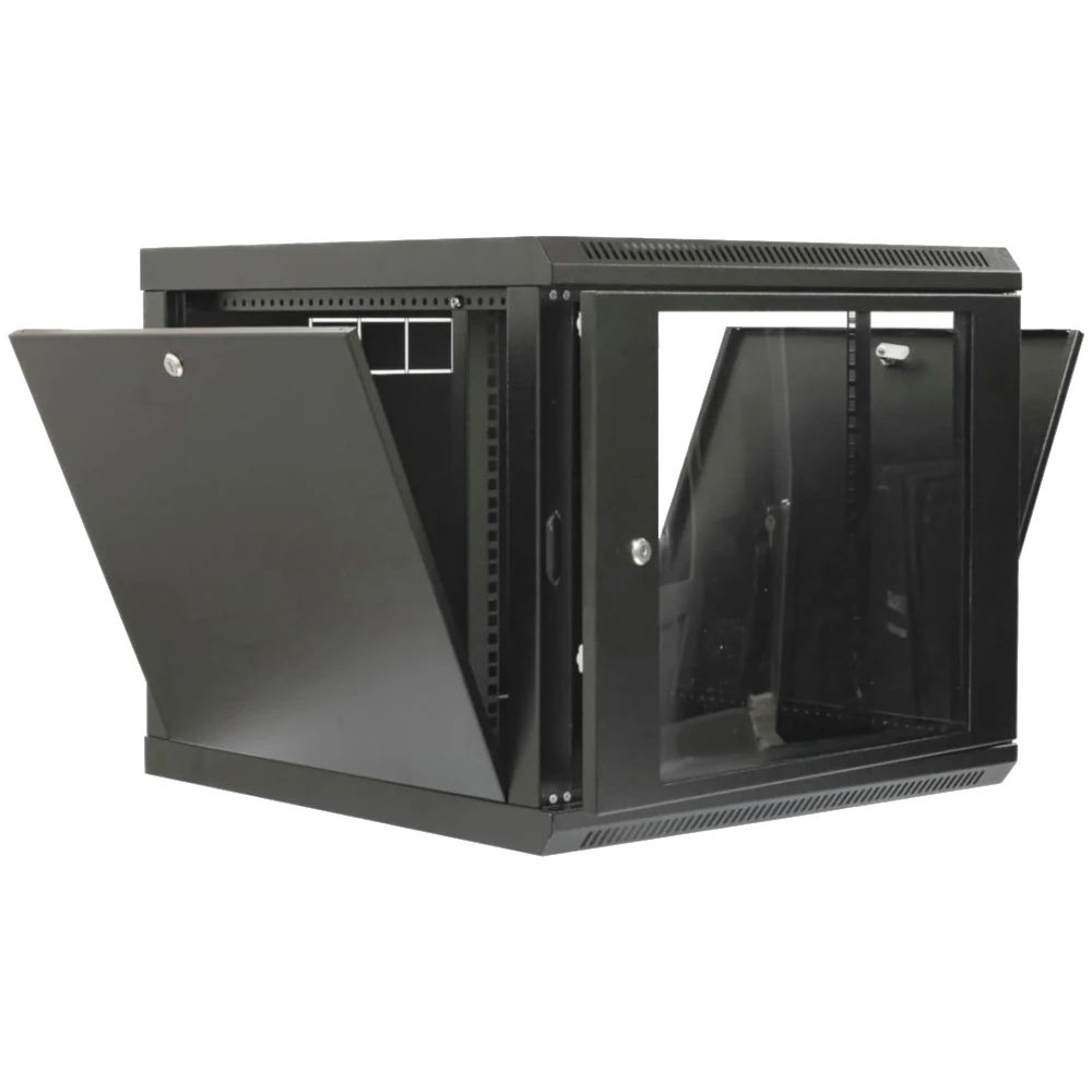 Шафа 19" 9U 600x600x507мм акрилове скло чорна Шафа 19" 9U 600x600x507мм акрилове скло чорна