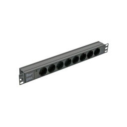 Блок 19" на 8 роз. нім. станд., 10А, з індикат., без шнура, чорний, 1U, Kingda Kingda KD-GER(16)N1008WKPB19A-C14 Блок 19" на 8 роз. нім. станд., 10А, з індикат., без шнура, чорний, 1U, Kingda Kingda KD-GER(16)N1008WKPB19A-C14