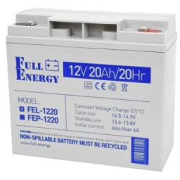 Свинцево-кислотна акумуляторна батарея Full Energy FEL-1220 20А•г 12В гелева Свинцево-кислотна акумуляторна батарея Full Energy FEL-1220 20А•г 12В гелева