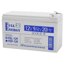Свинцево-кислотна акумуляторна батарея Full Energy FEL-129 9А•г 12В гелева Свинцево-кислотна акумуляторна батарея Full Energy FEL-129 9А•г 12В гелева