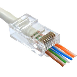 Конектор з наскрізними отворами Kingda UTP RJ45 кат. 6 (100шт.) Конектор з наскрізними отворами Kingda UTP RJ45 кат. 6 (100шт.)