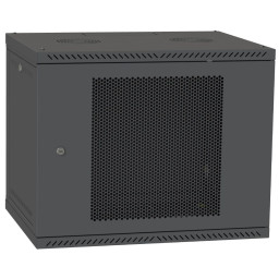 Шафа телекомунікаційна двері перф (чорна) IPCOM 9U 600x450