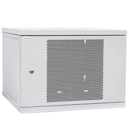 Шафа телекомунікаційна двері перфорація (сіра) IPCOM 12U 600x600