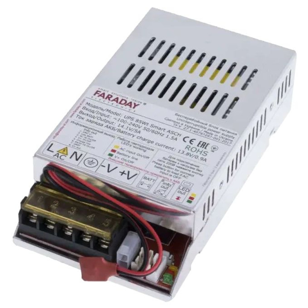 Безперебійний блок живлення 12-18 А●год Faraday Electronics 85W UPS Smart ASCH ALU Безперебійний блок живлення 12-18 А●год Faraday Electronics 85W UPS Smart ASCH ALU